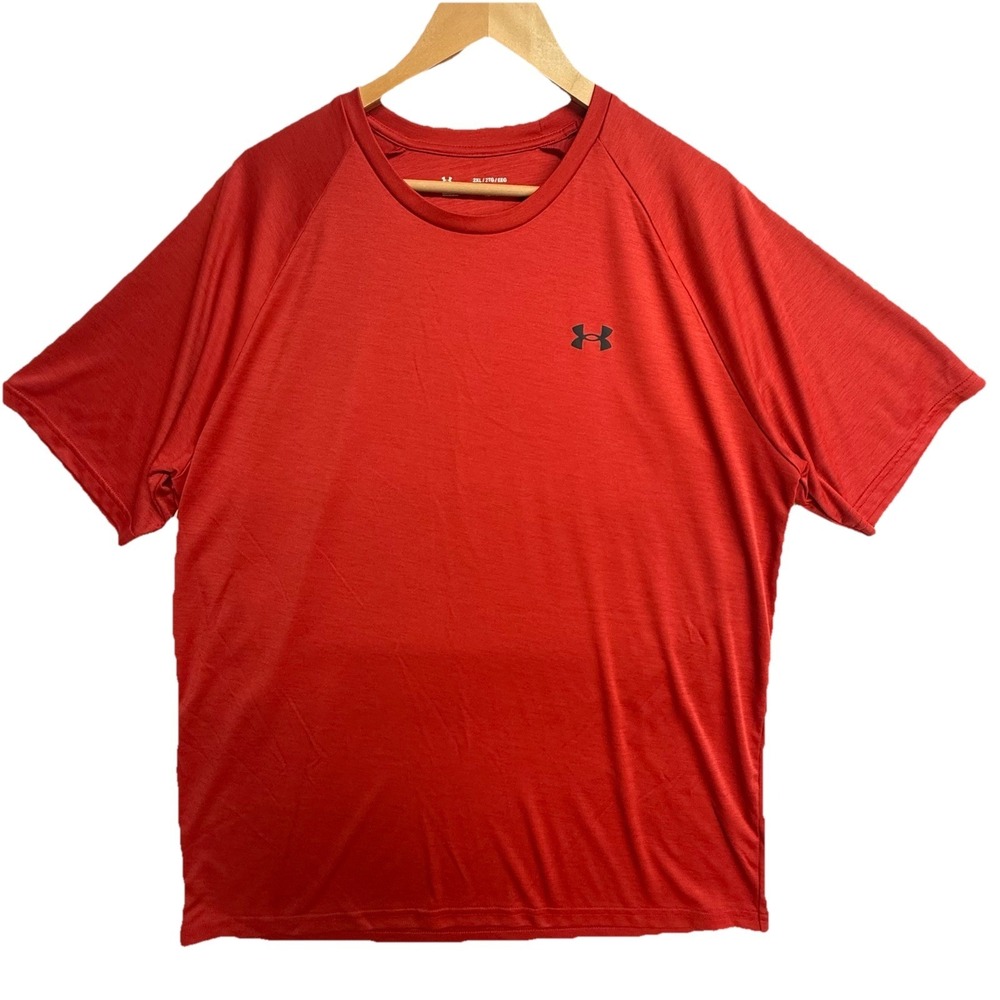 Under Armour HeatGear Tee 2XL Red‎ Loose Fit Shirt Mens Gym Athletic